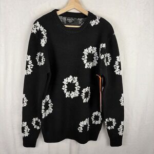RGSTR Snowflake Floral Design Polyester Crewneck Pullover Sweater Small NWT